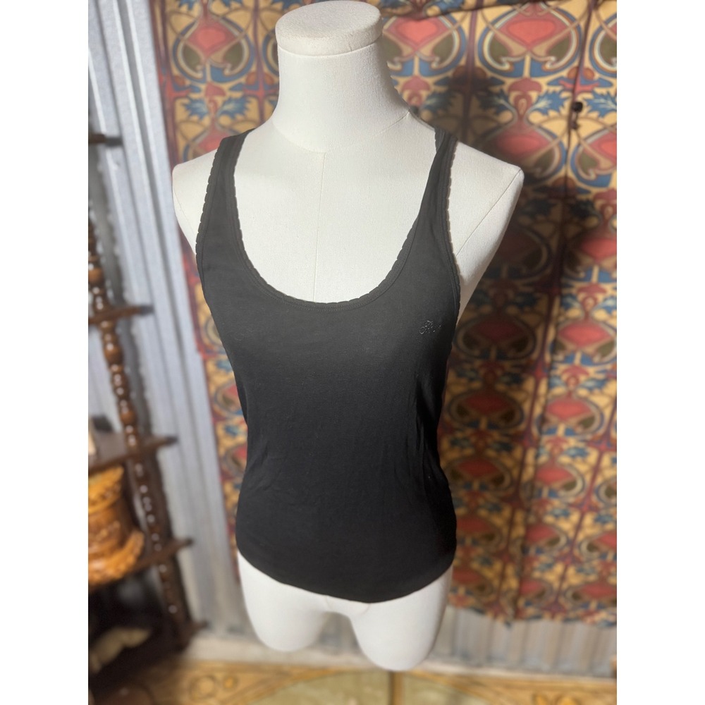 PINK Victoria's Secret Tank Top Racerback Black Medium Casual Athleisure